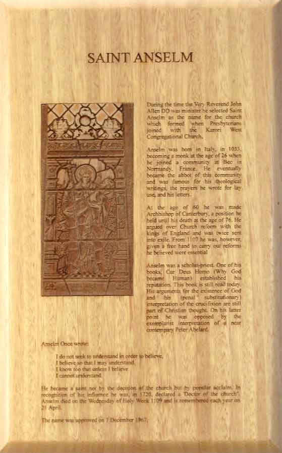 Anselm Plaque